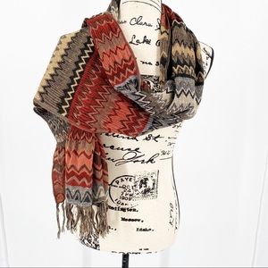 100% Acrylic Shoulder Wrap Scarf with Tassels